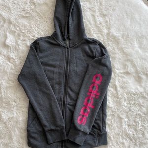 Adidas Zip Up Gray And Pink Hoodie - Women's Size Small (S)